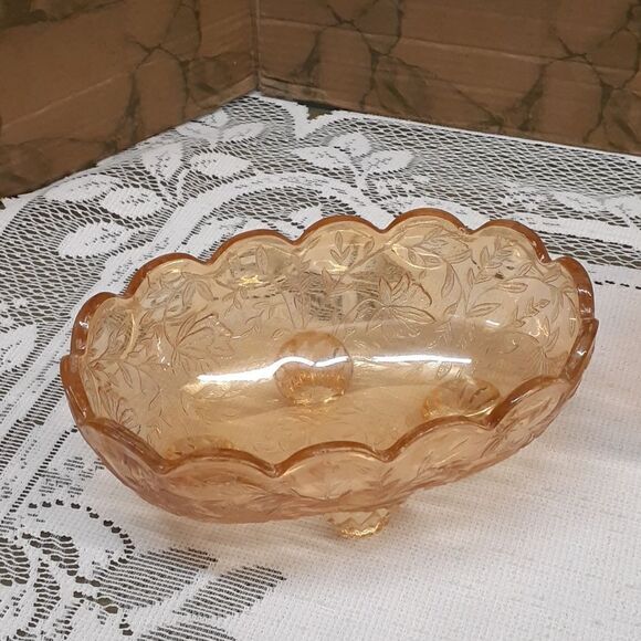 Jeanette Florigold carnival Depression glass, 3-pc bundle - Picture 2 of 9